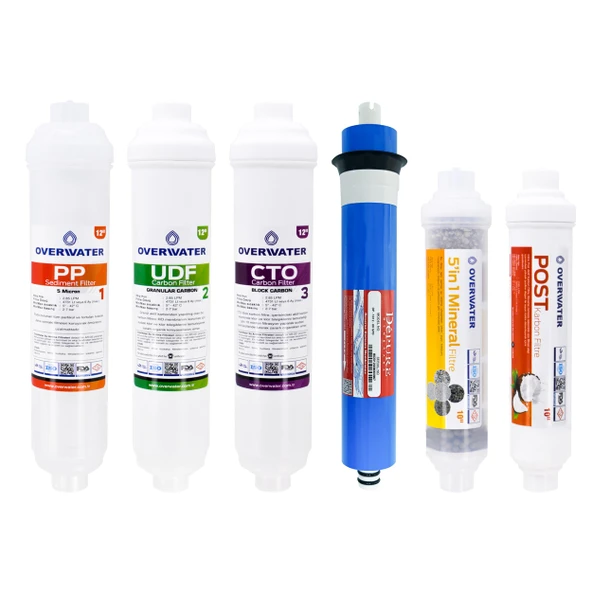 OverWater Kapalı Kasa Su Arıtma Cihazı 6 Lı Inline Filtresi Seti 10 Aşamalı Özel Sarım Membran Filtre ürün görseli