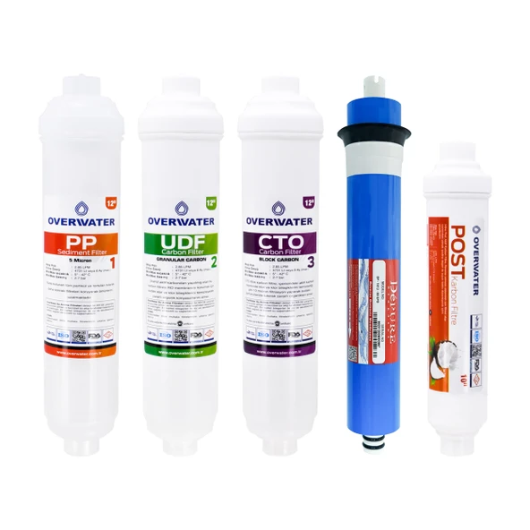 OverWater Kapalı Kasa Su Arıtma Cihazı 5 Li Inline Filtresi Seti 5 Aşamalı Özel Sarım Membran Filtre ürün görseli