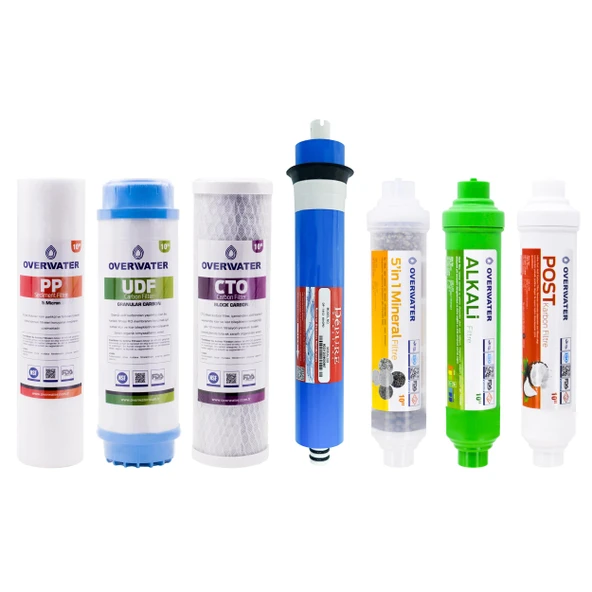 OverWater Açık Kasa Su Arıtma Cihazı 7 Li Filtresi Seti 11 Aşamalı Özel Sarım Membran Filtre ürün görseli