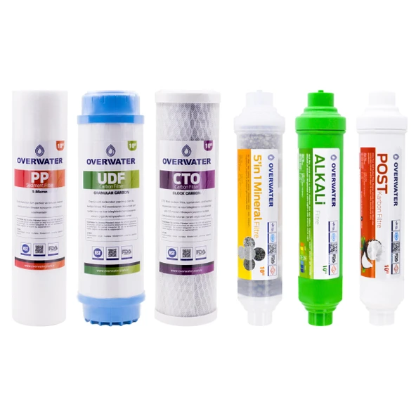 OverWater Açık Kasa Su Arıtma Cihazı 6 lı Filtresi Seti Aşamalı ( Membransız Set ) FKN60MA ürün görseli