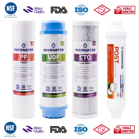 OverWater Açık Kasa Su Arıtma Cihazı 4 ’lü Filtresi Seti  Aşamalı ( Membransız Set ) FKN4 - Resim 2