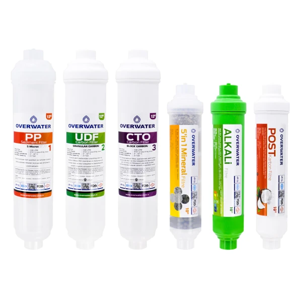 OverWater Kapalı Kasa Su Arıtma Cihazı 6 lı Inline Filtresi Seti Aşamalı ( Membransız Set ) FIN60MA ürün görseli