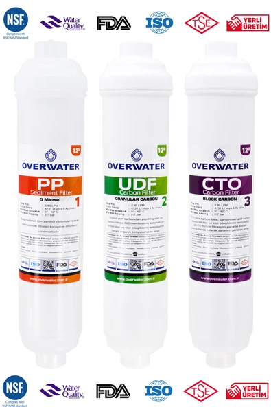 OverWater Kapalı Kasa Su Arıtma Cihazı 3 lü Inline Filtresi Seti Aşamalı ( Membransız Set ) FIN3 - Resim 4