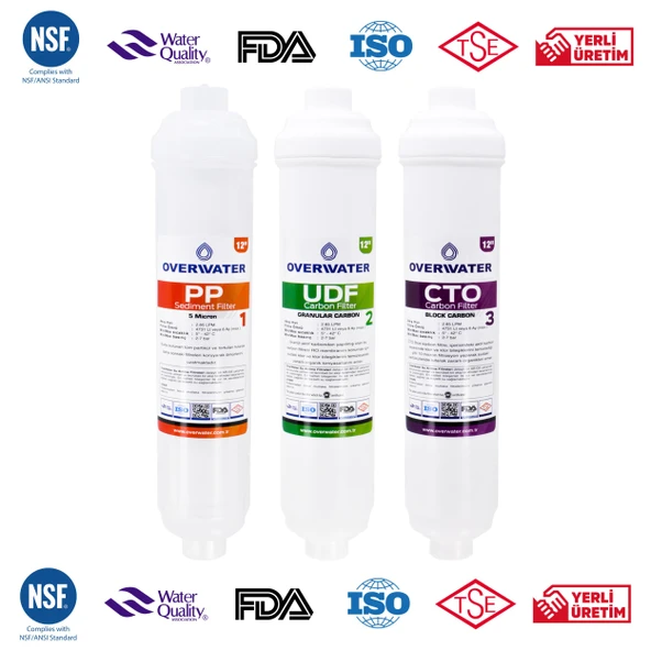OverWater Kapalı Kasa Su Arıtma Cihazı 3 lü Inline Filtresi Seti Aşamalı ( Membransız Set ) FIN3 - Resim 3