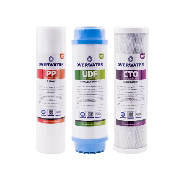 OverWater Açık Kasa Su Arıtma Cihazı 3 ’lü Filtresi Seti Aşamalı ( Membransız Set ) FKN3 ürün görseli