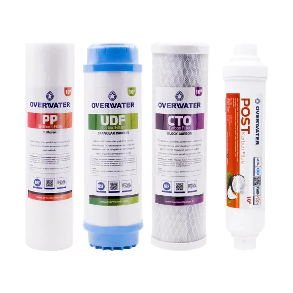 OverWater Açık Kasa Su Arıtma Cihazı 4 ’lü Filtresi Seti  Aşamalı ( Membransız Set ) FKN4 ürün görseli