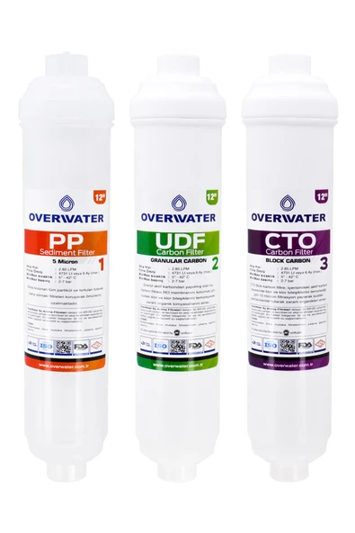 OverWater Kapalı Kasa Su Arıtma Cihazı 3 lü Inline Filtresi Seti Aşamalı ( Membransız Set ) FIN3 - Resim 2