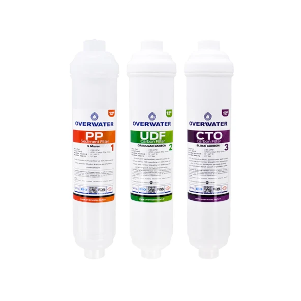 OverWater Kapalı Kasa Su Arıtma Cihazı 3 lü Inline Filtresi Seti Aşamalı ( Membransız Set ) FIN3 ürün görseli