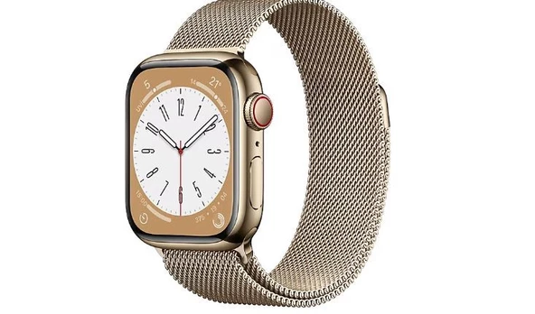 Apple Watch Series 8 Gps + Cellular 45MM Gold Stainless Steel Case With Gold Milanese Loop MNKQ3TU/A TEŞHİR