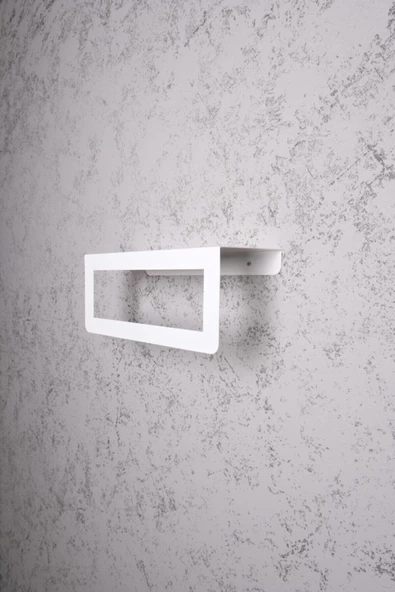 30 Cm Beyaz Havlu Tutacağı Raf Metal Havlu Askısı Mutfak Banyo Raflı Havluluk Metal Raflı Havluluk - 3