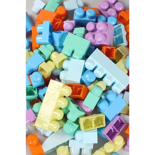 Asya Oyuncak Pastel Blok Yapı Oyuncakları Çanta 133 Parça 3004 - Resim 2