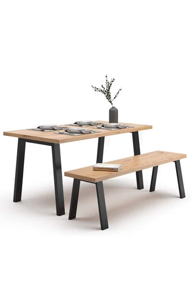 Sehpa Ayağı Masif Ahşap Kütük Orta Sehpa Ayakları Metal Ayak 2 Adet Ayak 72 Cm Mobilya Ayağı - 3