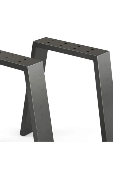 Sehpa Ayağı Masif Ahşap Kütük Orta Sehpa Ayakları Metal Ayak 2 Adet Ayak 72 Cm Mobilya Ayağı - 2