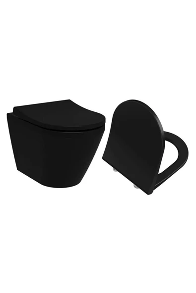 VitrA Integra Rim-Ex Asma Klozet Ve Soft Kapak Takımı - Siyah