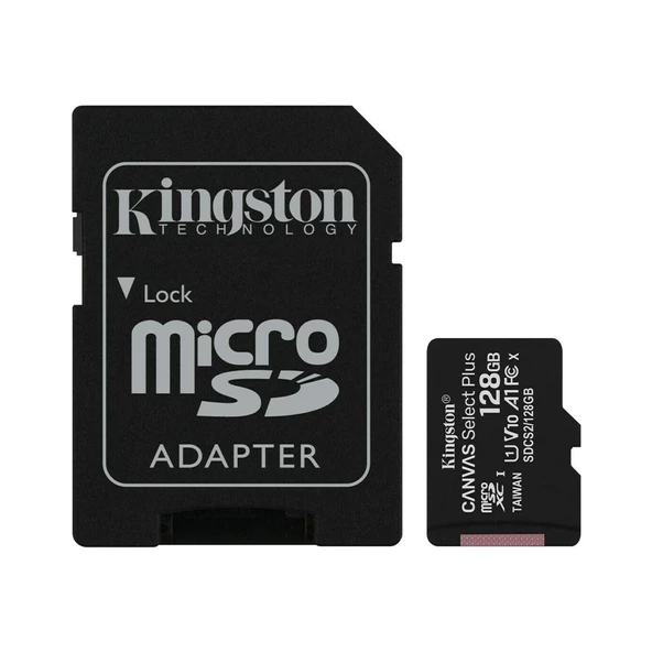 Kingston Canvas Select SDCS/128GB Class 10 UHS-I U1 V10 128 GB Micro SD Kart