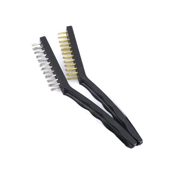 Hayal sepeti 2 Li Profesyonel - Çelik Ve Bakır Fırça - Derz Lavabo Mutfak Buji Pas Kir Temizleyici - 2