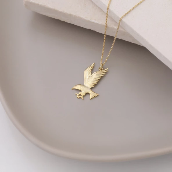 925 Ayar Gümüş Kartal Figürlü Kolye - Resim 3