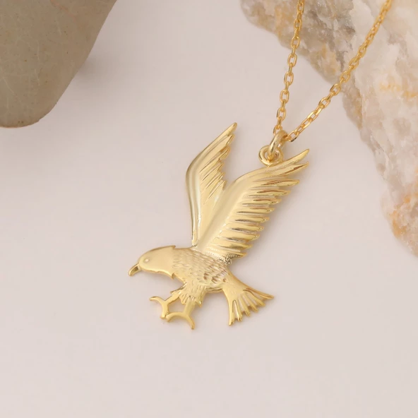 925 Ayar Gümüş Kartal Figürlü Kolye - Resim 5