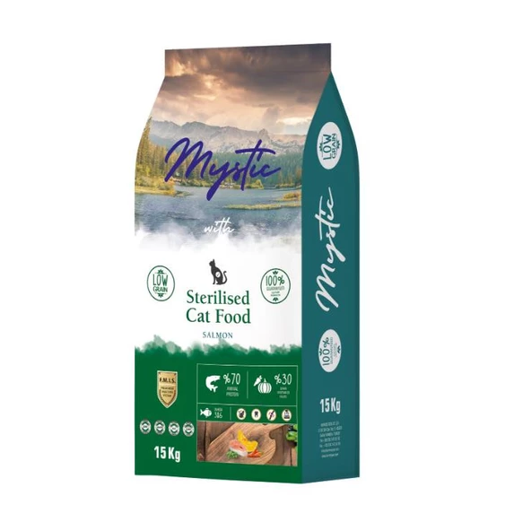 Mystic Az Tahıllı Somonlu Kısırlaştırılmış Kedi Maması 15 kg