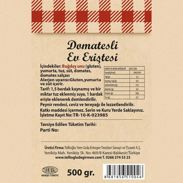 Domatesli Ev Eriştesi 500 Gr - 2