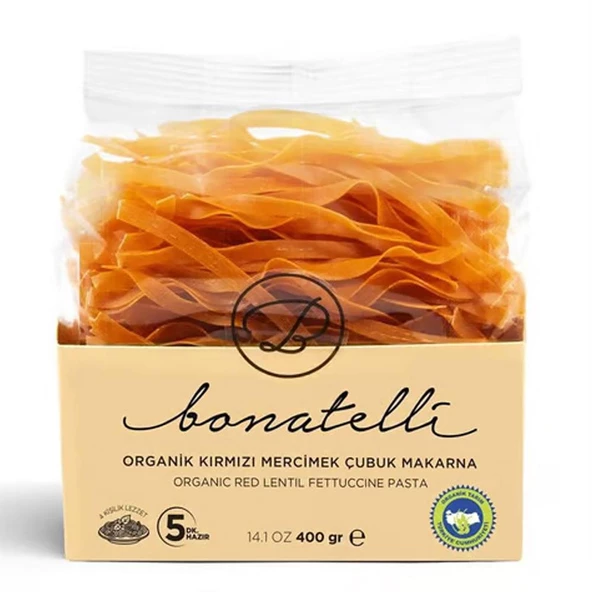 Organik Kırmızı Mercimek Çubuk Makarna 400Gr - 5