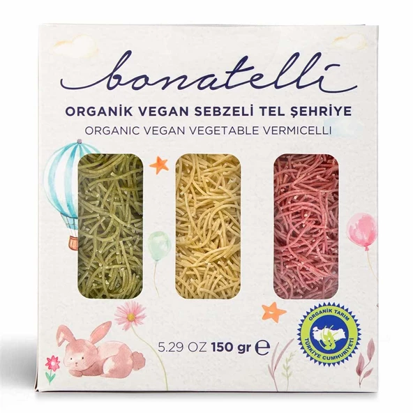 Organik Vegan Sebzeli Tel Şehriye 150 Gr