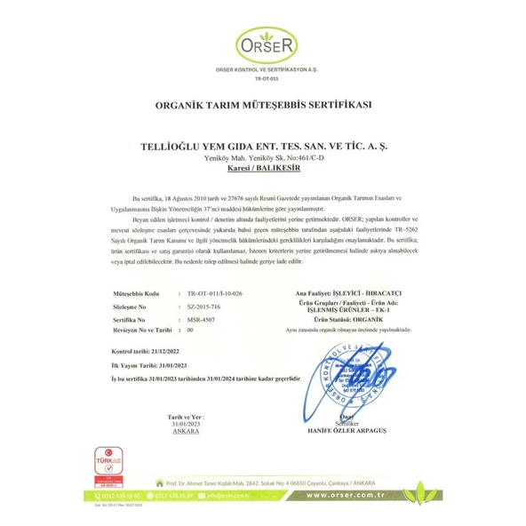 Tellioğlu Organik Özel Amaçlı Un 1 Kg - 2