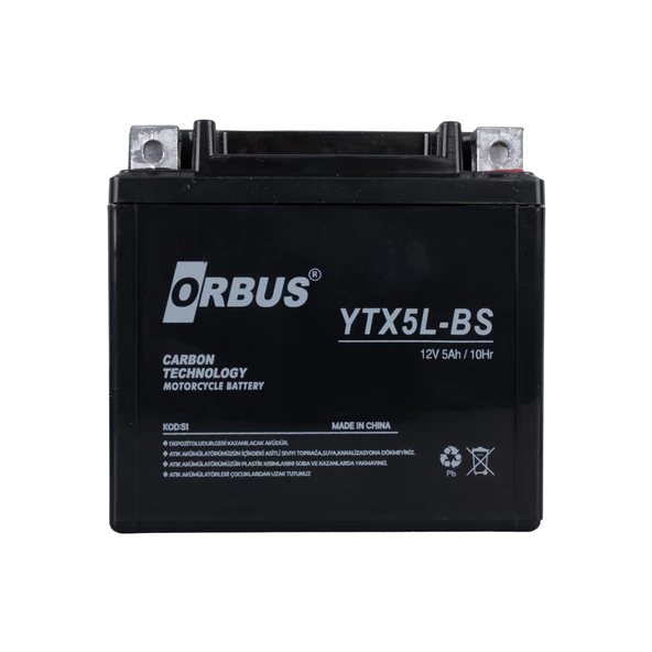 Orbus Motosiklet Aküsü 12 Volt 5 Amper Yeni Tarihli Taze Akü 114x70x106mm 1.8 Kg - 2