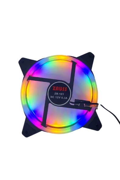 Artvision    Molex Girişli Sessiz Renkli Fan 12cm Rainbow Kasa Fanı Rgb 120mm Fan A39--