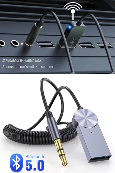 NACTUMU Bluetooth 5.0 Receiver Usb Aux Wireless Araç Kiti, Aracınıza Bluetooth Özelliği Kazandırın