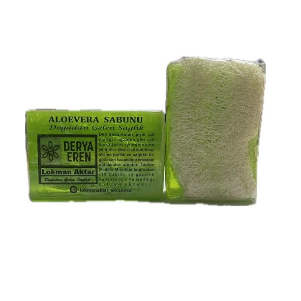 Doğal Kabak Lifli Aloevera Sabunu 100-120gr 1Adet, Derya Eren