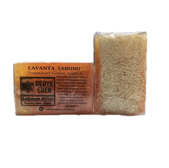 Doğal Kabak Lifli Lavanta Sabunu 100-120gr 1Adet, Derya Eren