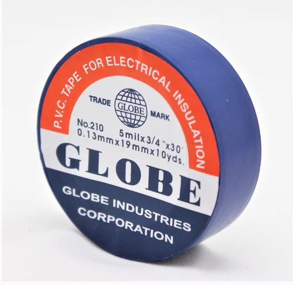 Globe Pvc Elektrik İzolasyon Bant "0.13X19X10Yards" (Lacivert) (500'Lü 1 Koli)