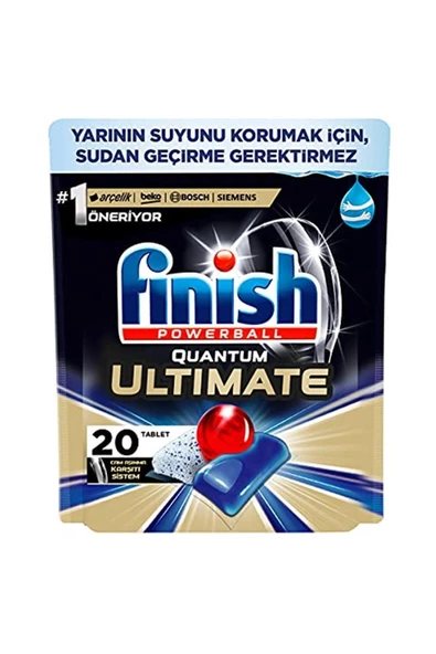 Finish Quantum Ultimate 20 Kapsül Bulaşık Makinesi Deterjanı Tableti Bulaşık Makin