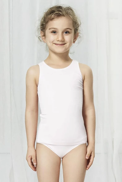 Antibakteriyel Bambu Kız Çocuk 3'lü Atlet - Resim 2