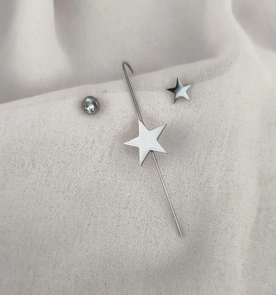 Kıkırdak Küpe Set Kararmaz Çelik 316L Lüks Kadın Küpe 16990 - 4