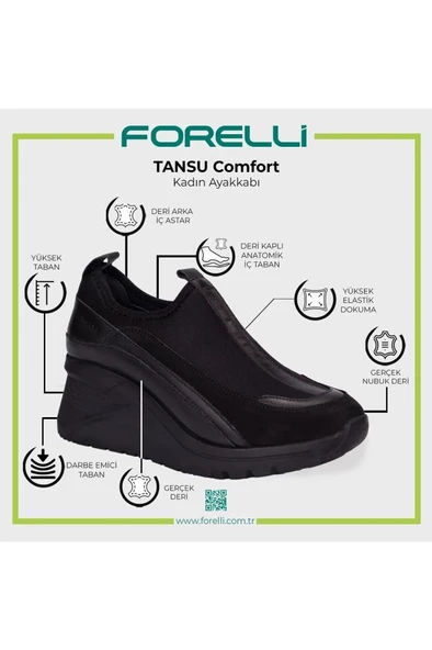 FORELLİ TANSU DOLGU TOPUK ORTOPEDİK STREÇ KADIN AYAKKABI - Resim 8