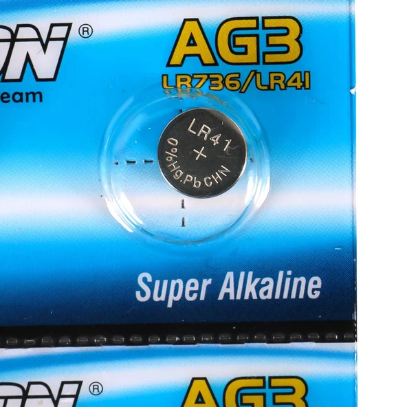 Tianqiu AG3 LR41 Alkalin Saat Pili 10 lu 1.55 Volt Düğme Pil 392 - 5
