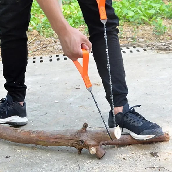 Taşınabilir 11 Dişli  Zincirli Kamp Testeresi 103cm +Taşıma Çantası - 2