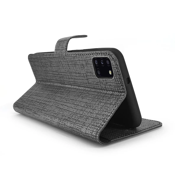 Oppo A52 / A72 Kılıf FitCase Fabric Kapaklı Cüzdanlı - 5