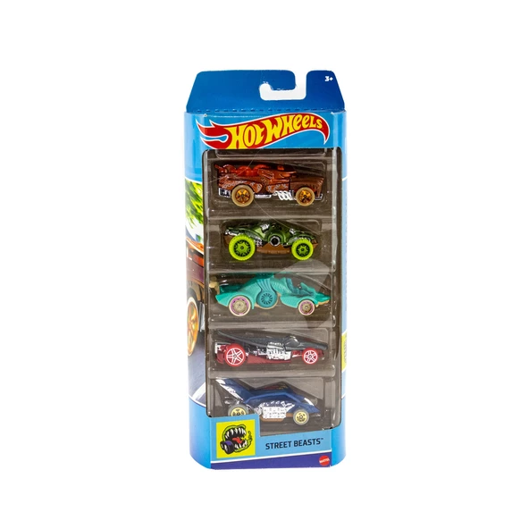 1:164 Metal Arabalar Hotwheels STREET BEASTS Beşli Set