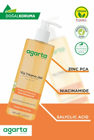 Agarta Doğal Yüz Yıkama  Jeli-Arındırıcı Ve Ferahlatıcı 400 ML - 2