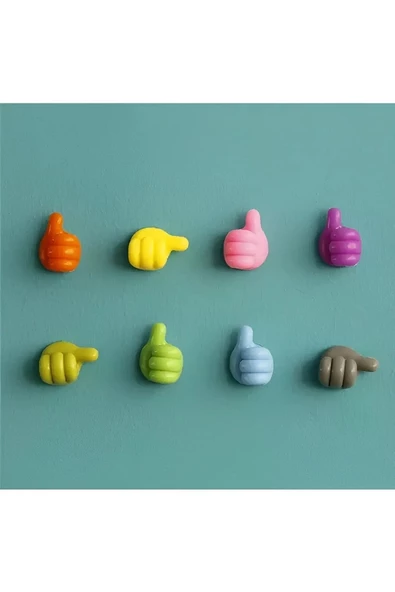 Karışık Renk Başparmak Kablo Tutucu Yapışkanlı Diş Fırçası Anahtarlık Bitki Dal Tutucu Askı 10 Adet - 4