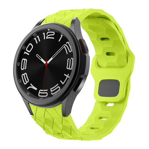 KNY Samsung Galaxy Watch 7 40 MM İçin Renkli Klasik Prizma Desenli Silikon Kayış-Kordon KRD-116 Fıstık Yeşili - 1
