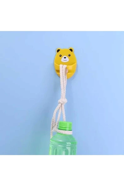 4 Adet Kendinden Yapışkanlı Ayı Desenli Fiş Askısı Priz Soket Kablo Tutucu - 6