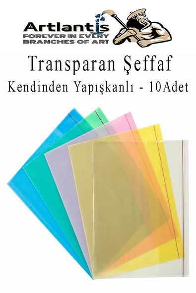 Hazır Defter Kaplığı Şeffaf Buzlu Sarı A4 10 Adet 1 Paket Cırtlı Ayarlanabilir Kendinde Yapışkanlı Kaplık Okul Sınıf - 4
