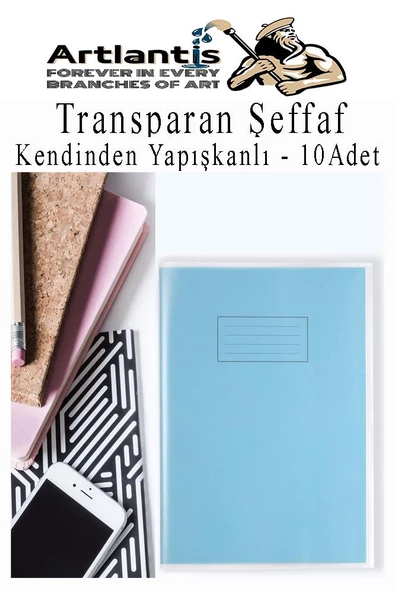 Hazır Defter Kaplığı Şeffaf Buzlu Sarı A4 10 Adet 1 Paket Cırtlı Ayarlanabilir Kendinde Yapışkanlı Kaplık Okul Sınıf - 6