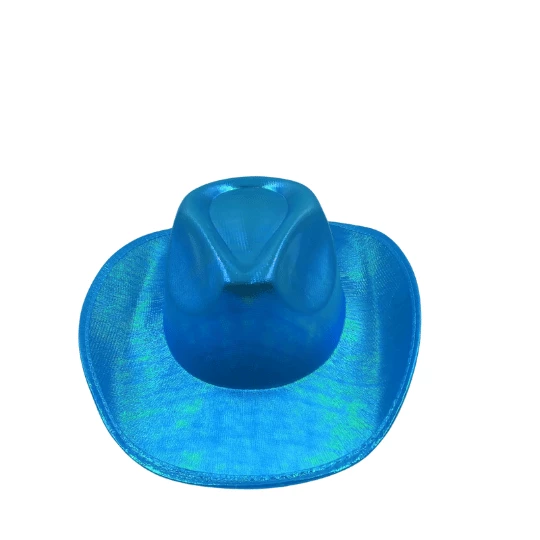 Mavi Neon Hologramlı Kovboy Şapka 32x39x14 cm - 2