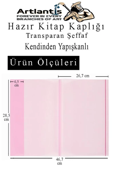 Hazır Kitap Kaplığı Şeffaf Buzlu Renkli 10 Adet 1 Paket Cırtlı Ayarlanabilir Kendinde Yapışkanlı Kaplık Okul Sınıf - 2