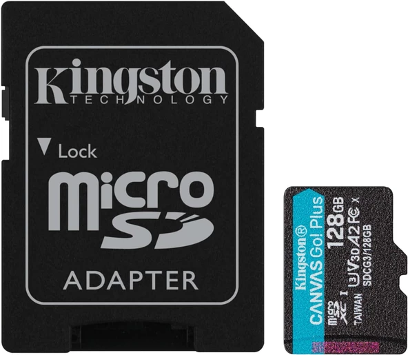 Kingston Canvas Go Plus SDCG3/128GB Class10 UHS-I U3 A2 V30 128 GB Micro SD Kart